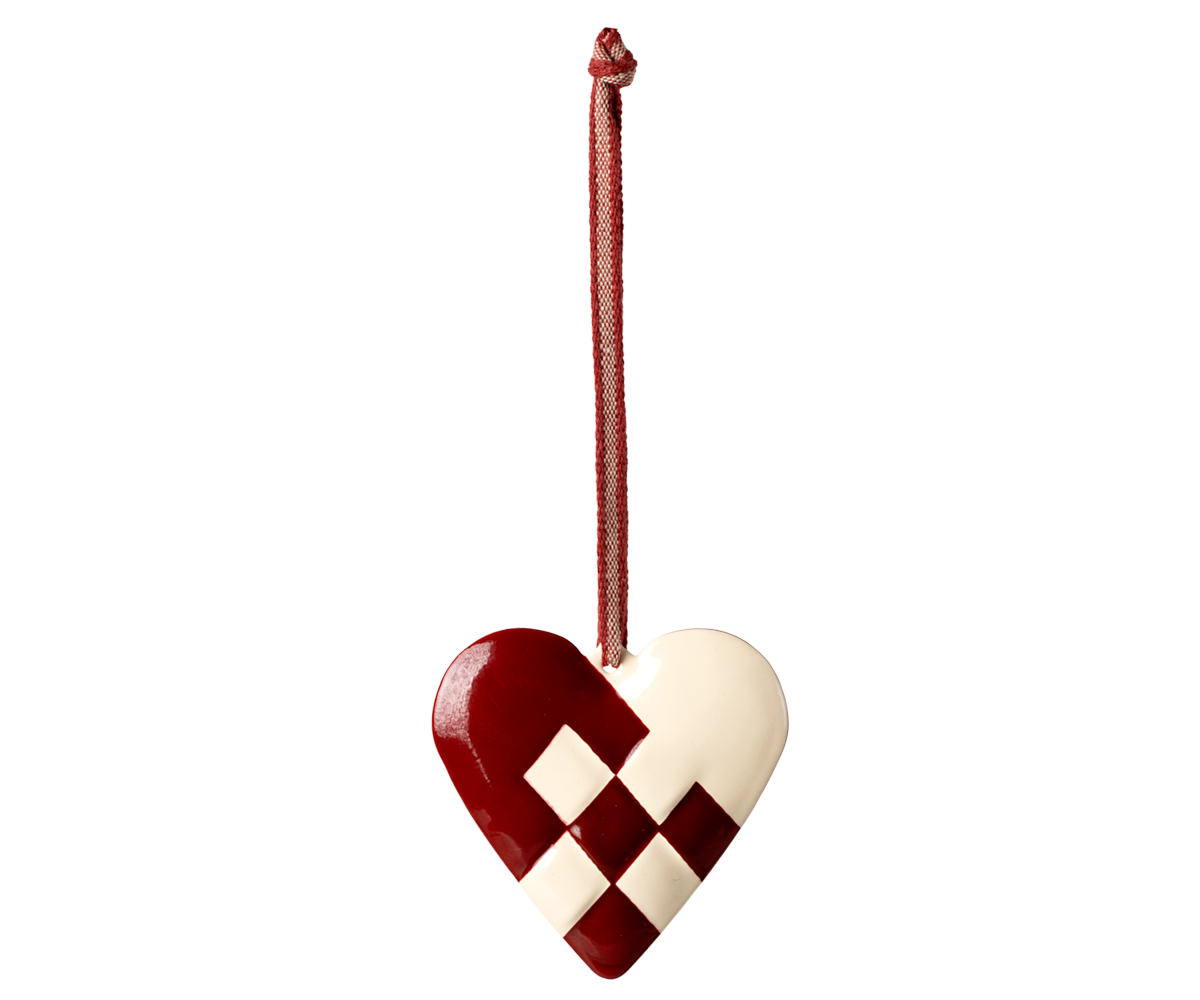 Metal ornament, Large heart - Red image number 0