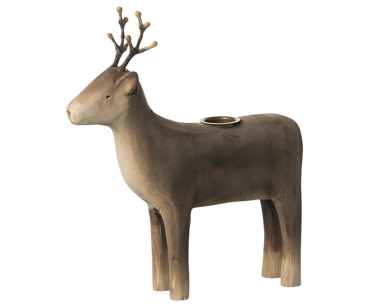 Candle holder, Large reindeer image number 1