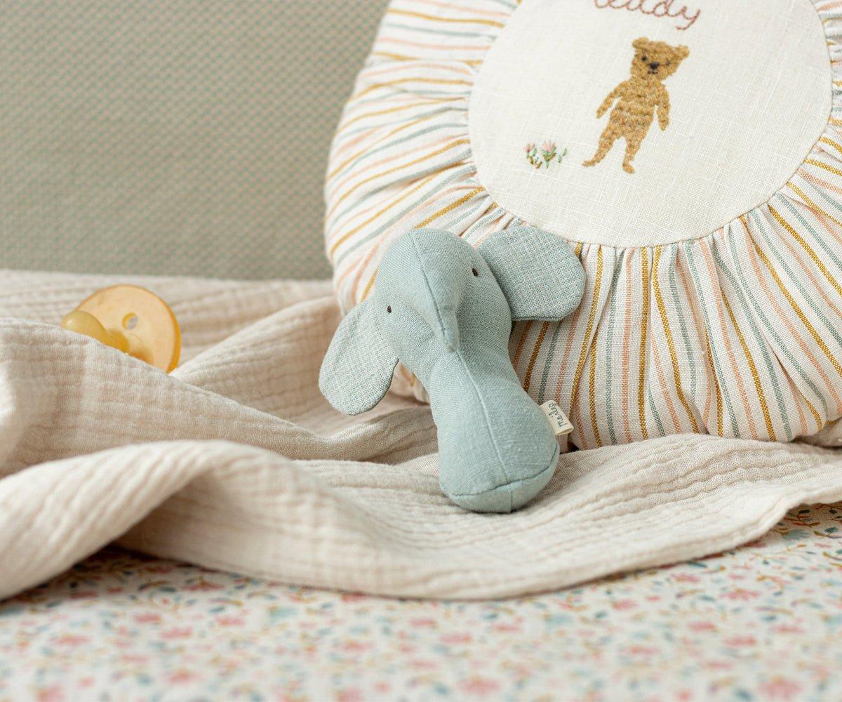 Lullaby Friend Rattles, Elephant - Light Dusty Blue image number 1