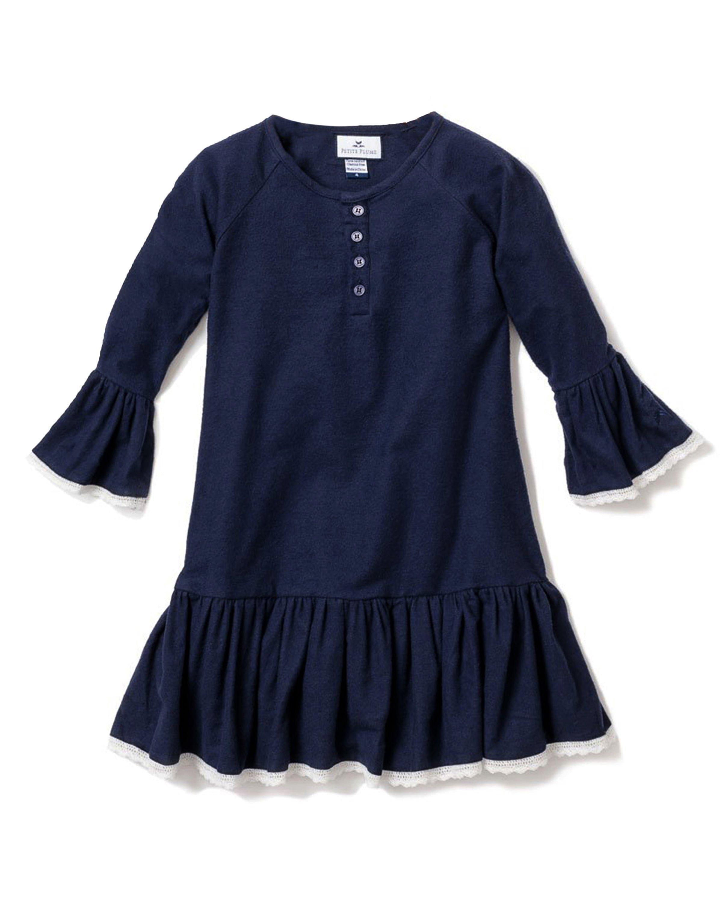 Children's Arabella Nightgown in Navy Flannel image number 0