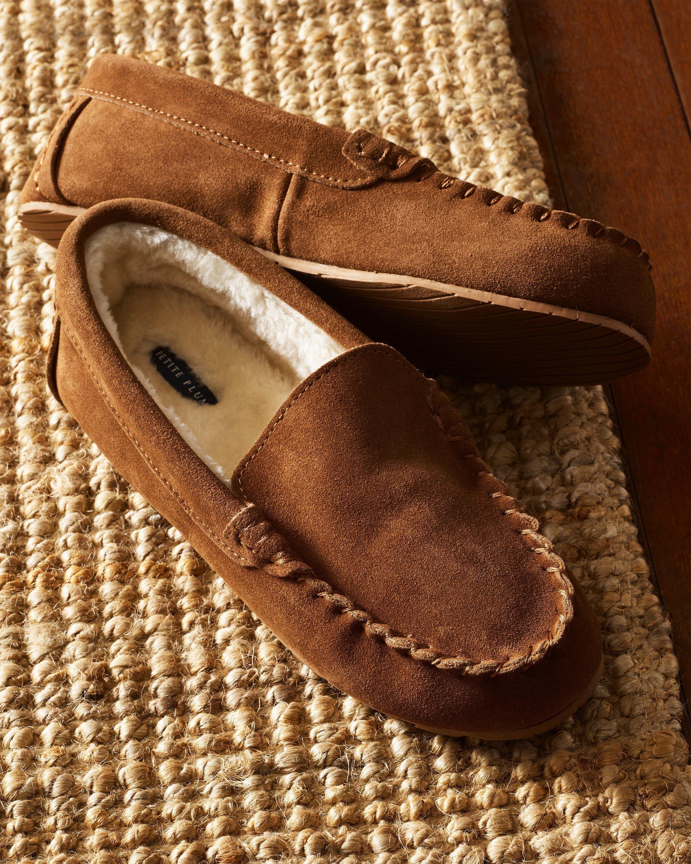 Kids Suede Slippers in Tan