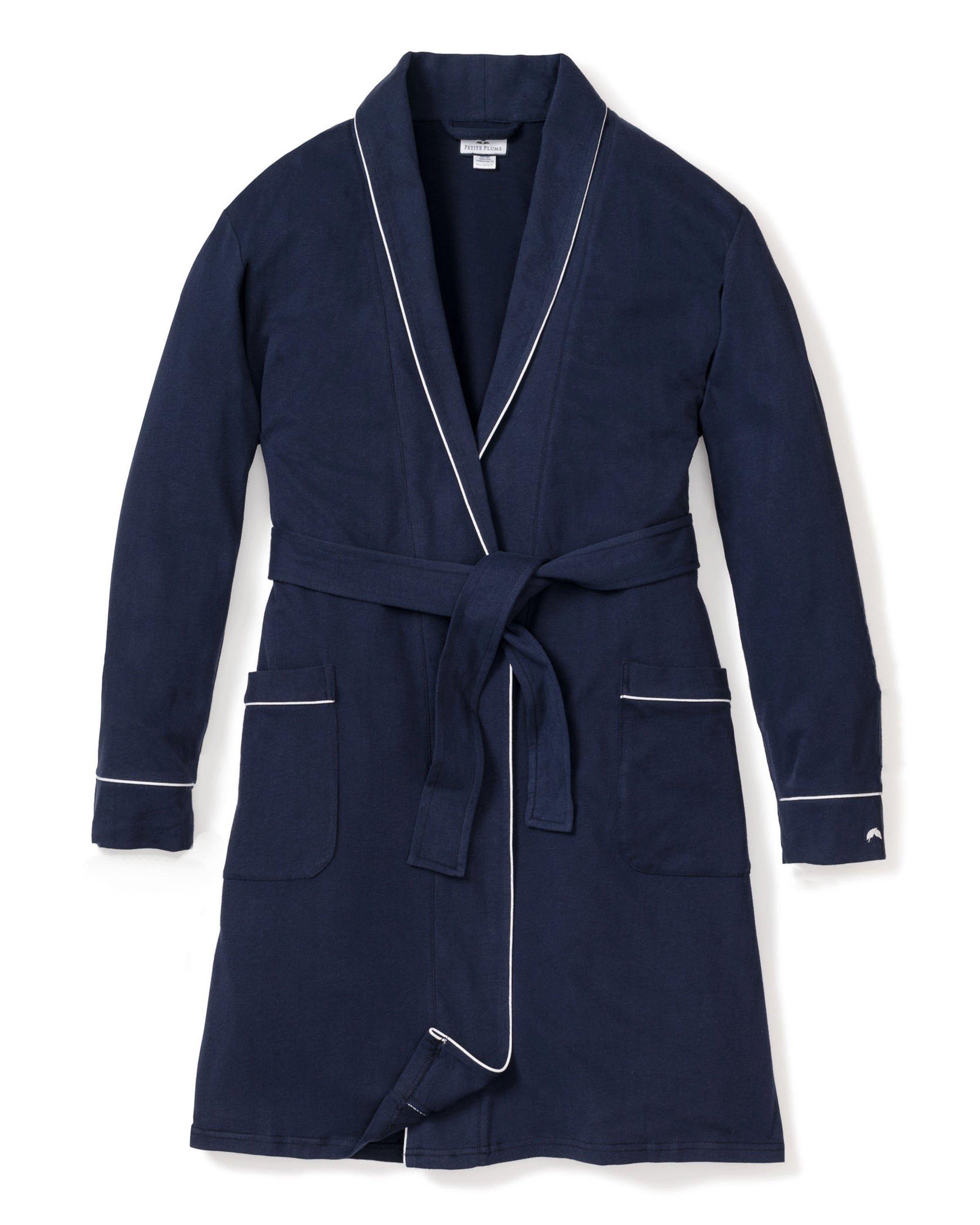 Women's Robe in Navy Flannel image number 0