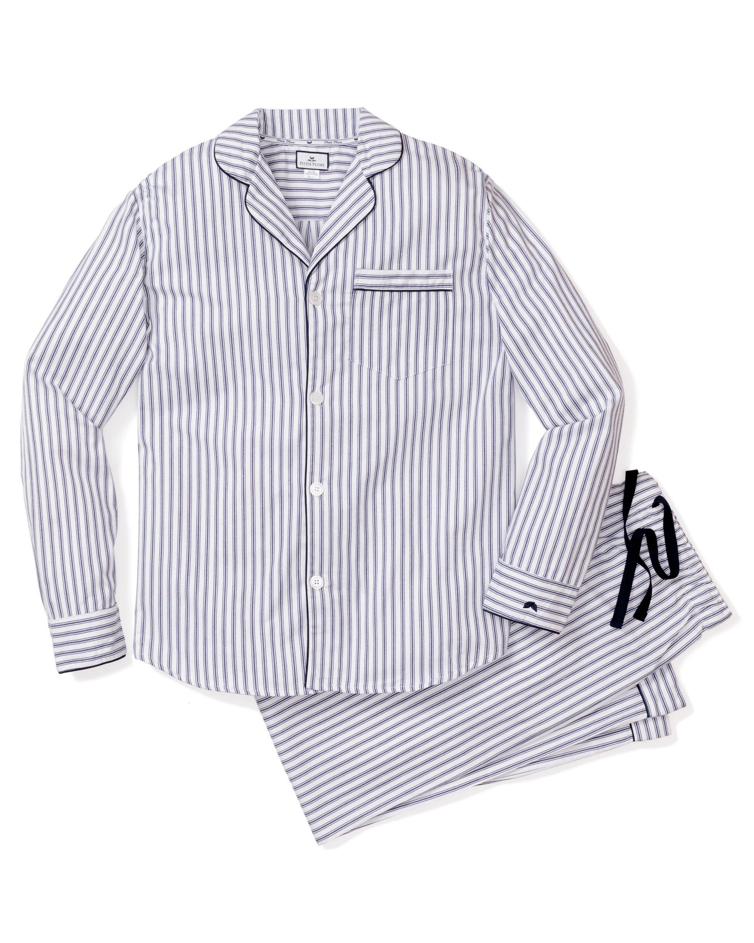 Men's Pajama Set in Navy French Ticking