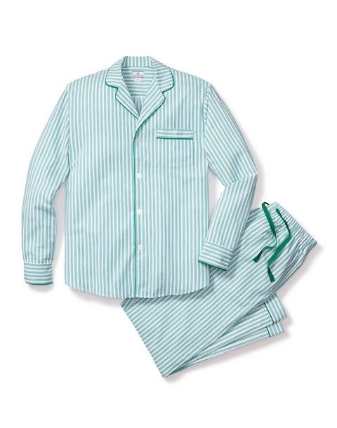 Men's Pajama Set in Emerald Ticking