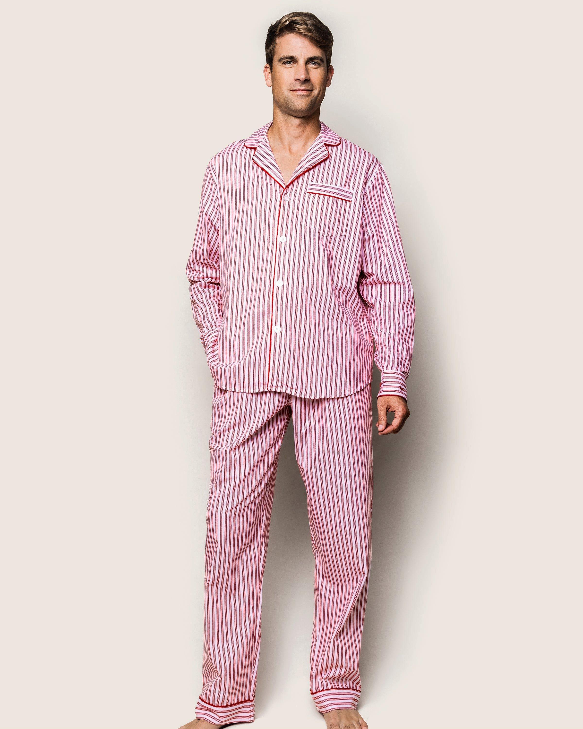 Men's Pajama Set in Antique Red Ticking image number 1