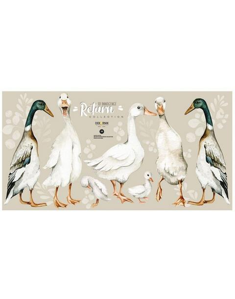 White Ducks Wall Decal Set