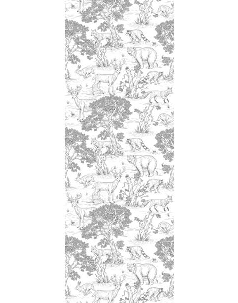 Sketchbook Animals White Wallpaper