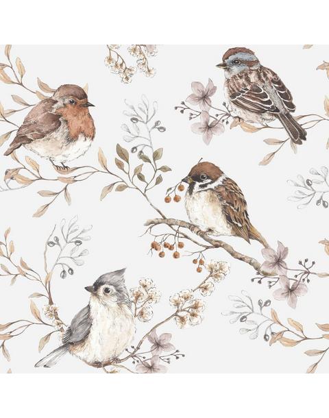 White/Gray Birds Wallpaper