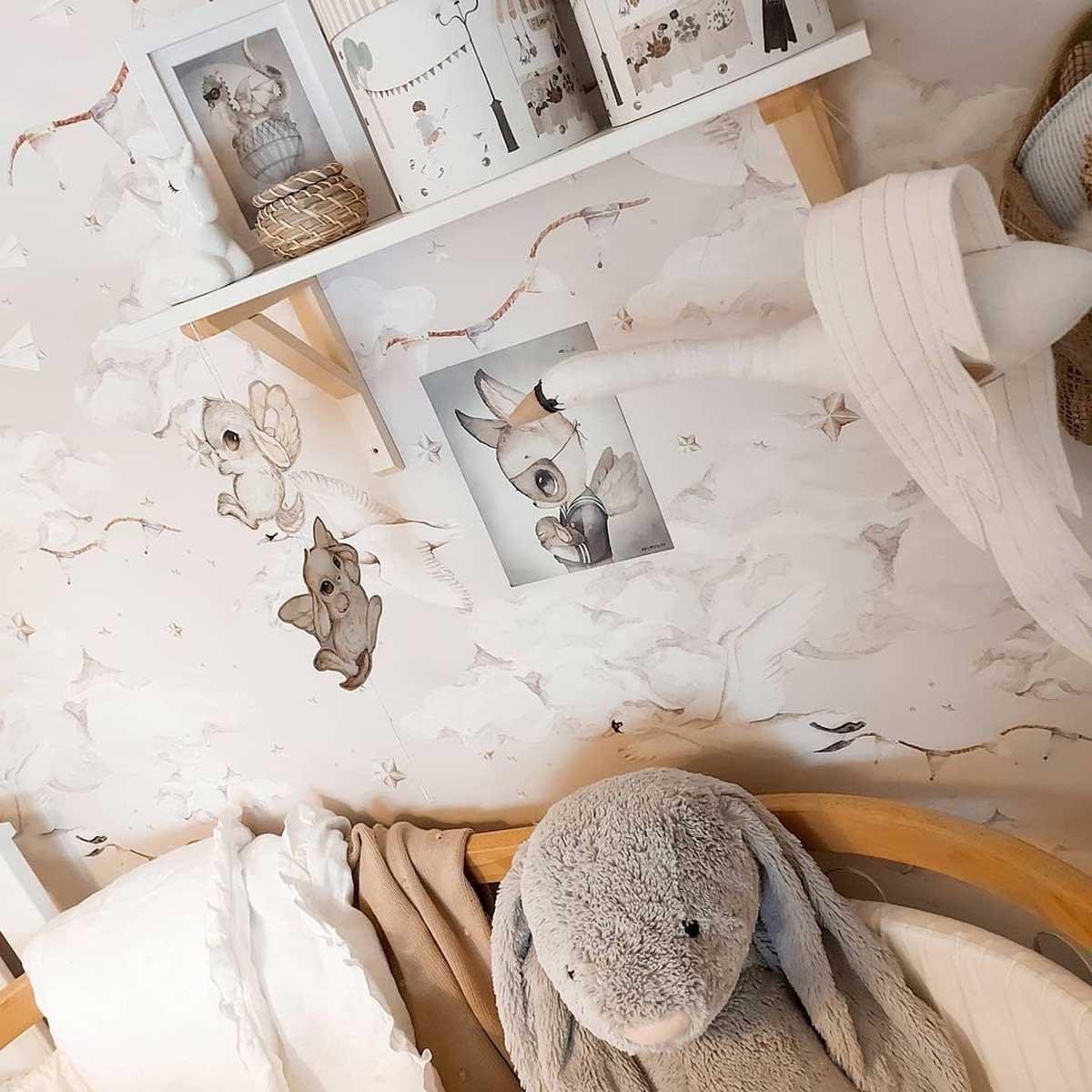 Magic Swans Beige Wallpaper image number 3