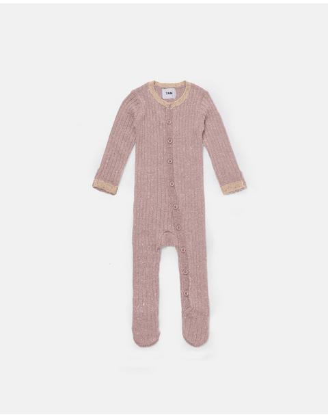 Long Sleeve Jumpsuit Footie - Hug Me - Ash Rose