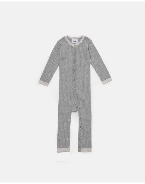 Long Sleeve Jumpsuit - Hug Me - Heather Grey