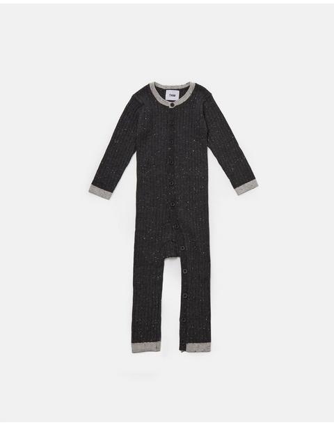 Long Sleeve Jumpsuit - Hug Me - Black Melange