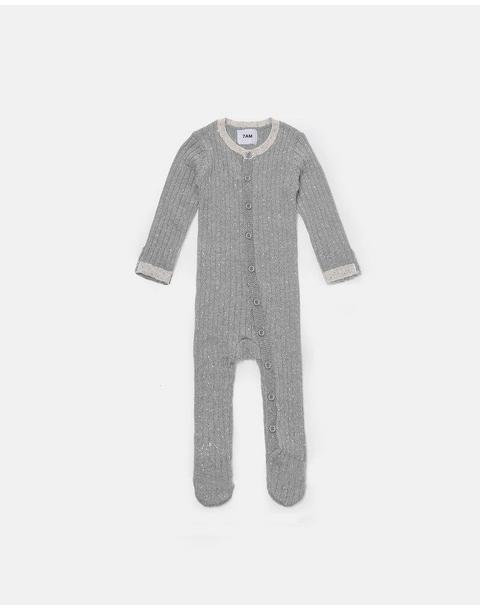Long Sleeve Jumpsuit Footie - Hug Me - Heather Grey
