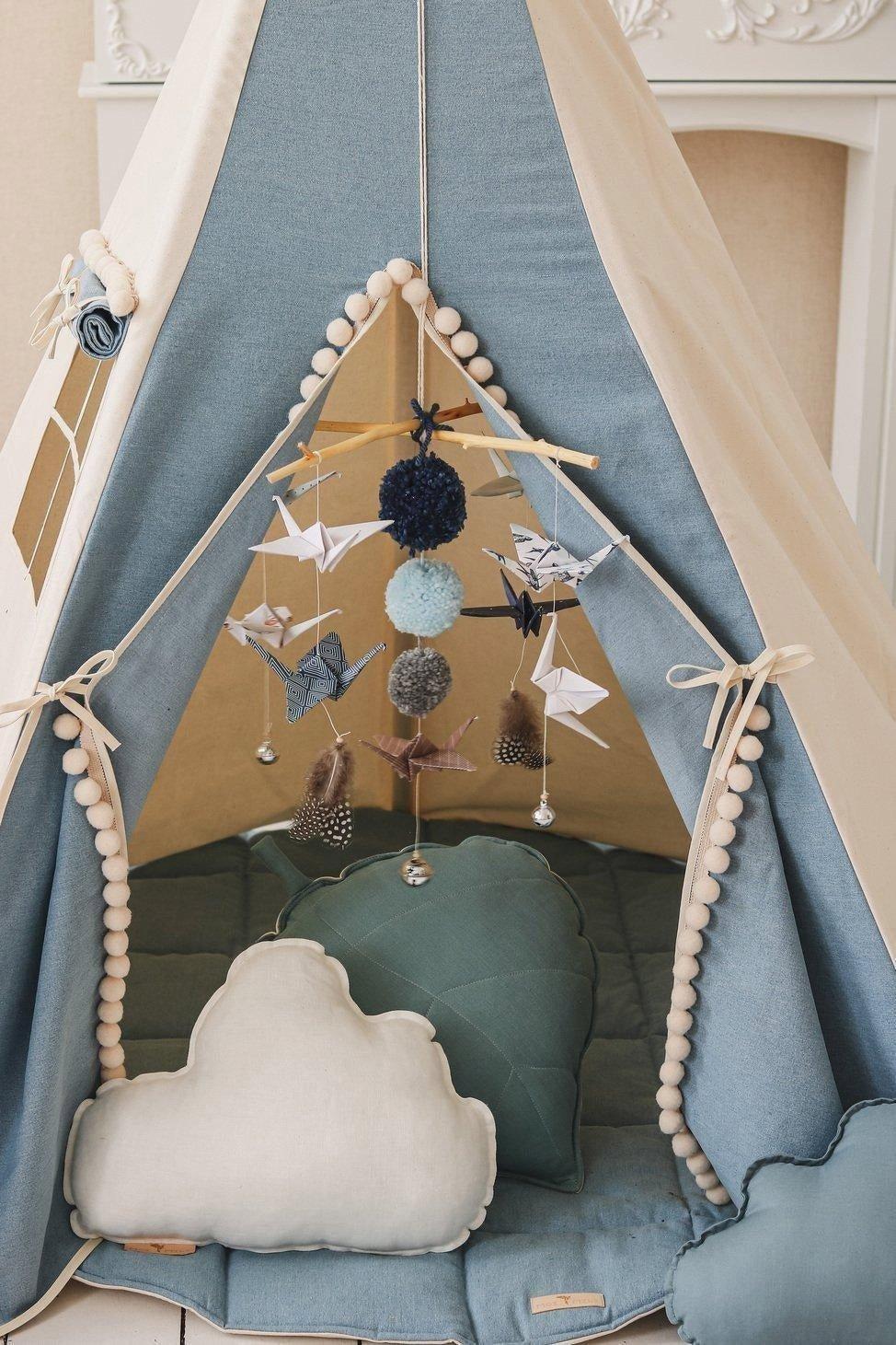 “Jeans” Teepee Tent with Pompoms image number 2