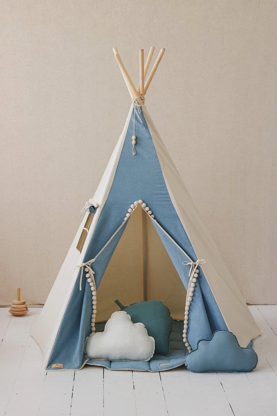 “Jeans” Teepee Tent with Pompoms image number 3