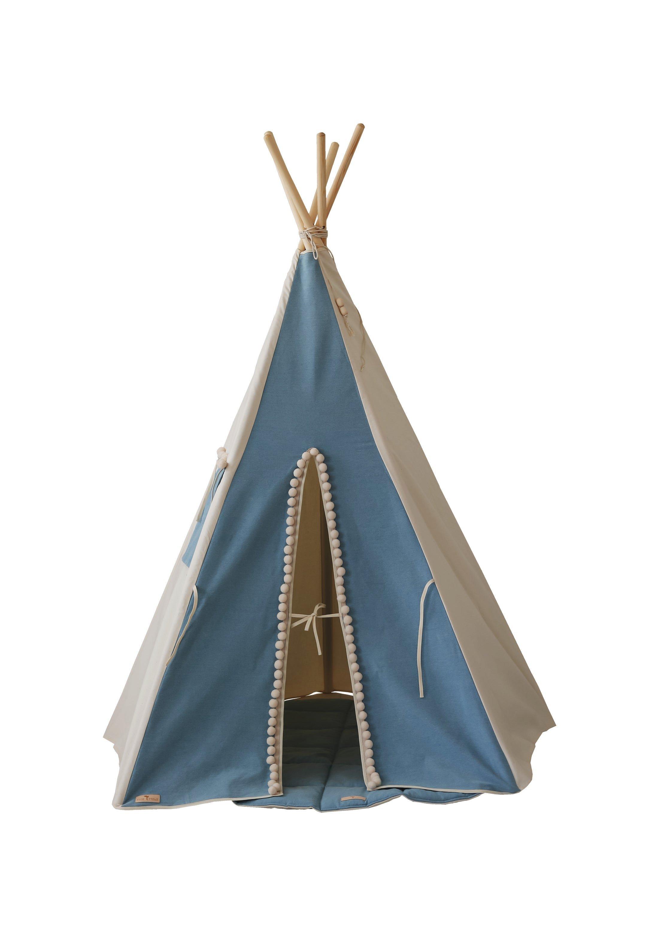 “Jeans” Teepee Tent with Pompoms image number 1