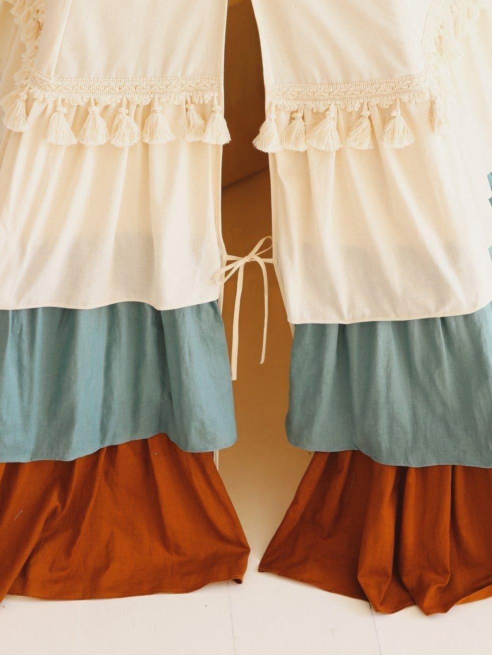 “Circus” Teepee Tent with Frills and "Caramel Candy" Mat Set image number 4