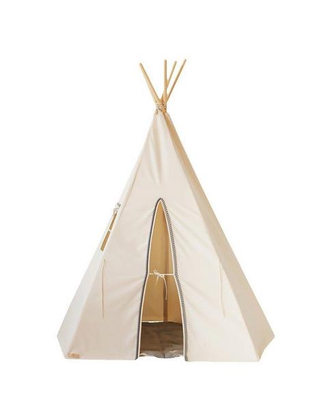 “Grey Pompoms” Teepee Tent with Pompoms