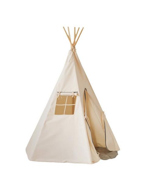 “Grey Pompoms” Teepee with Pompoms and Round Mat Set