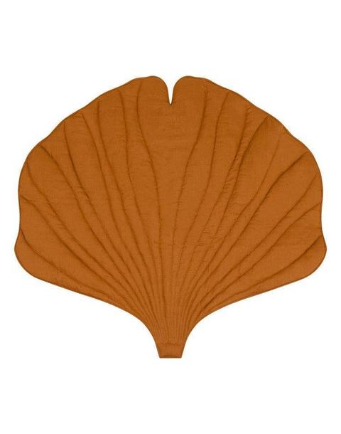 Linen “Caramel” Ginkgo Leaf Mat
