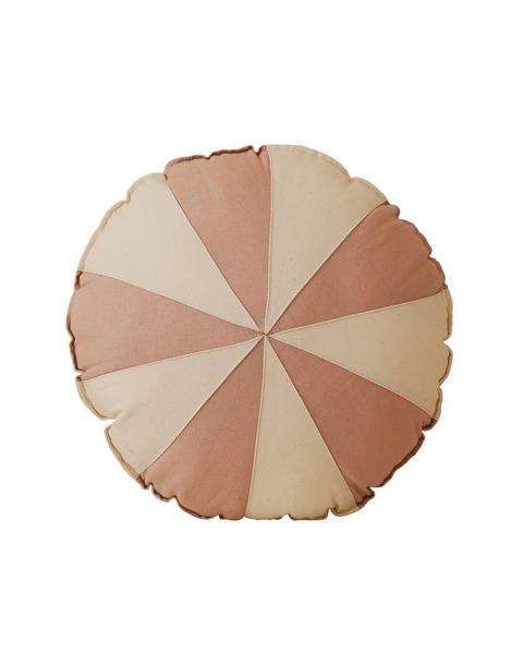 “Powder Pink Circus” Round Patchwork Pillow