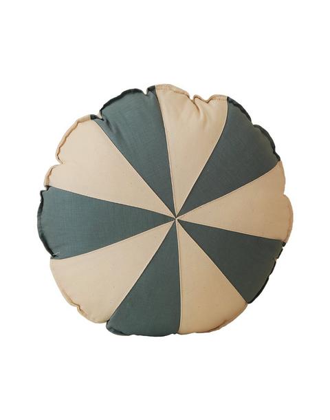 “Blue Circus” Round Patchwork Pillow