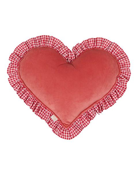 "Red" Heart Pillow with Checkered Frill