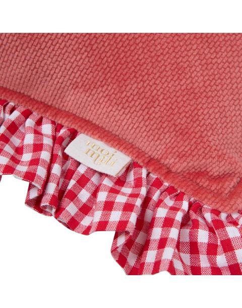 "Red" Heart Pillow with Checkered Frill