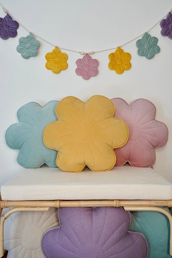 Velvet "Pink Elderberry" Flower Pillow image number 2