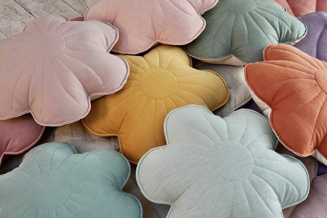 Velvet "Pink Elderberry" Flower Pillow image number 4