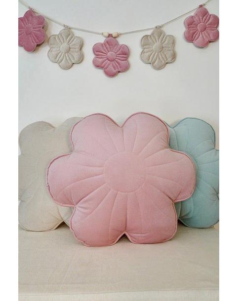 Velvet "Pink Elderberry" Flower Pillow
