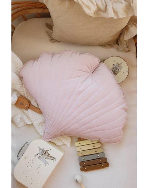 Velvet “Powder Pink” Ginkgo Leaf Pillow