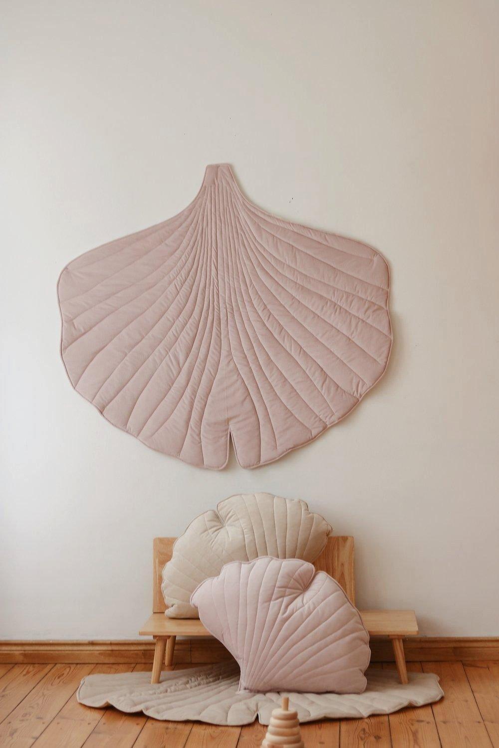 Velvet “Powder Pink” Ginkgo Leaf Pillow image number 4