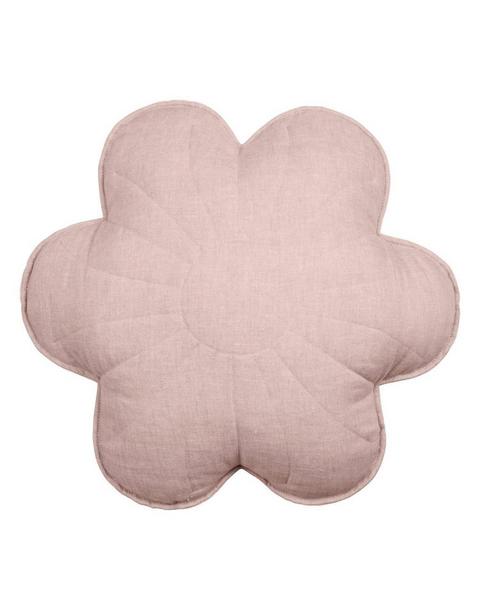 Linen "Powder Rose" Flower Pillow