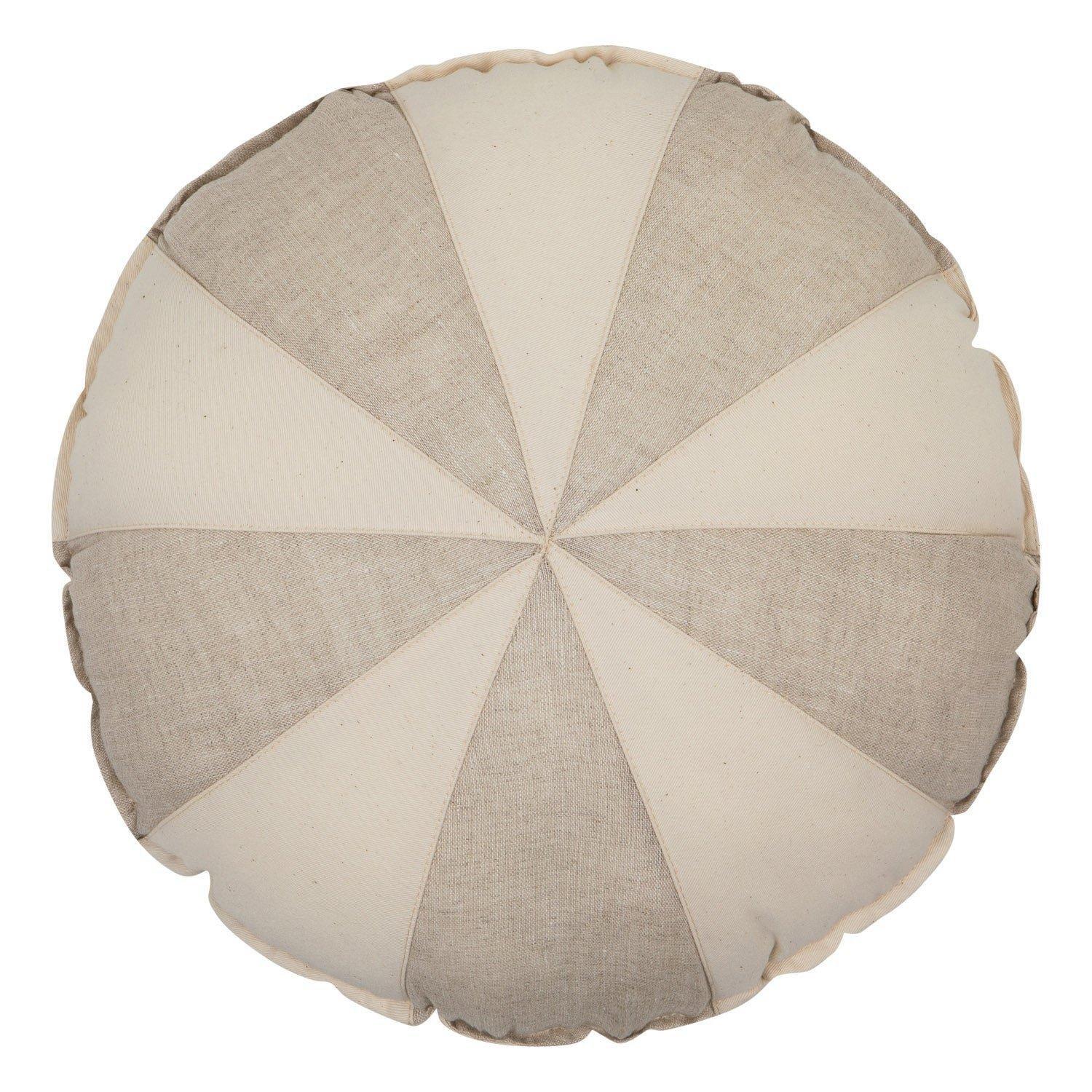 “Cream Circus” Round Patchwork Pillow image number 1