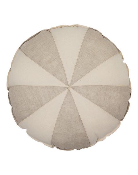 “Cream Circus” Round Patchwork Pillow