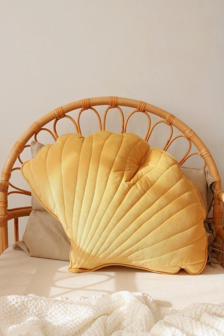 Velvet “Honey” Ginkgo Leaf Pillow image number 3