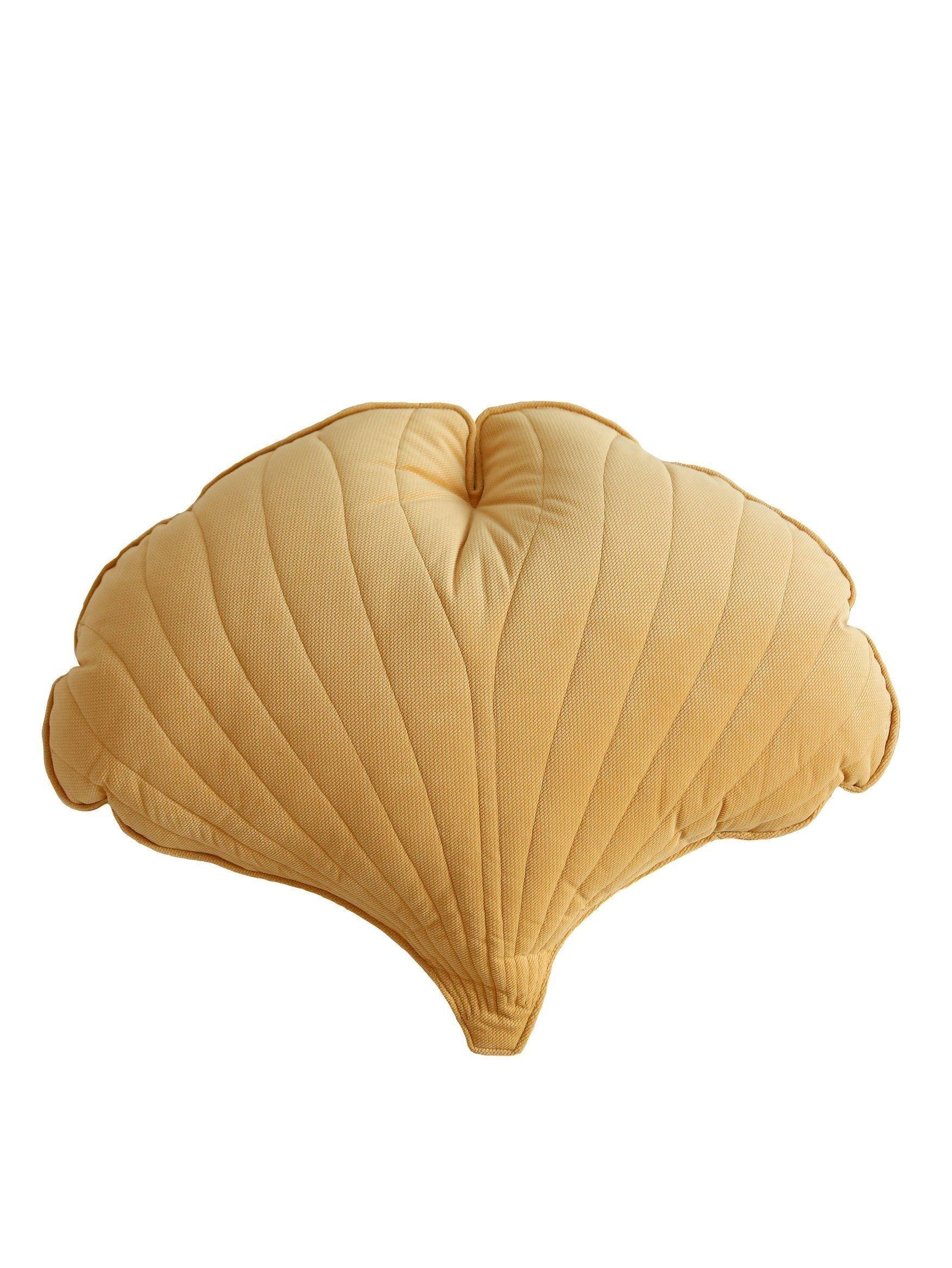 Velvet “Honey” Ginkgo Leaf Pillow image number 1