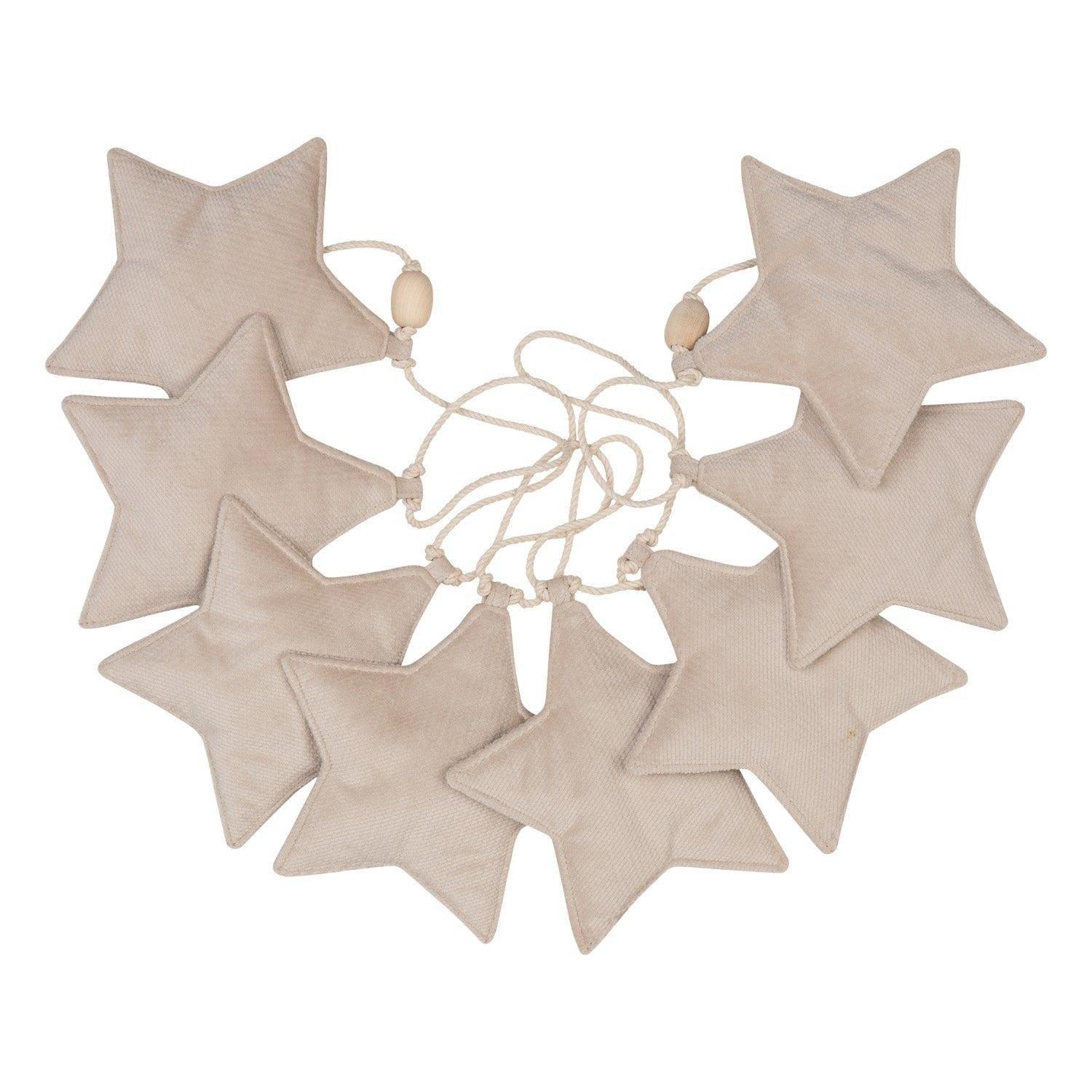Velvet “Cream Dust” Garland with Stars image number 1