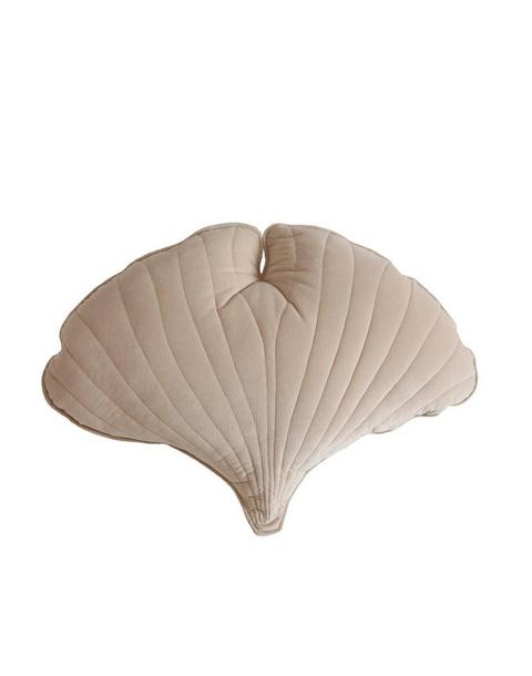 Velvet “Cream” Ginkgo Leaf Pillow