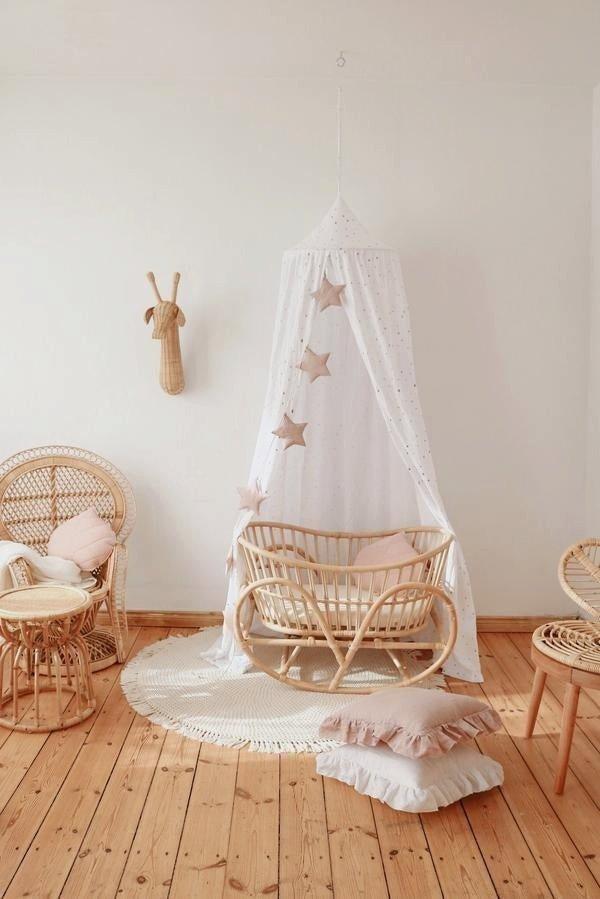 Linen “Pink Powder” Garland with Stars image number 3