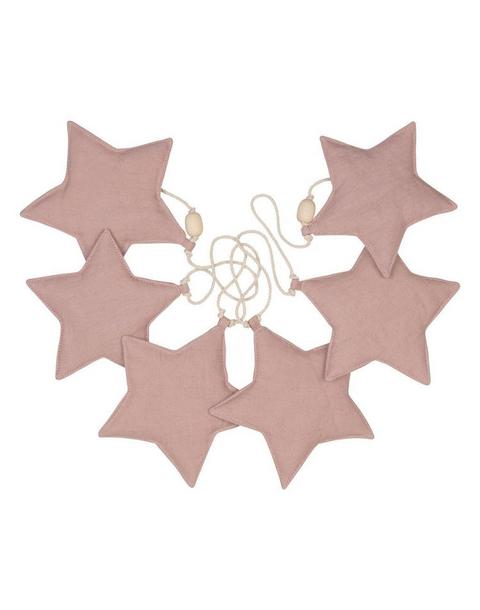 Linen “Pink Powder” Garland with Stars