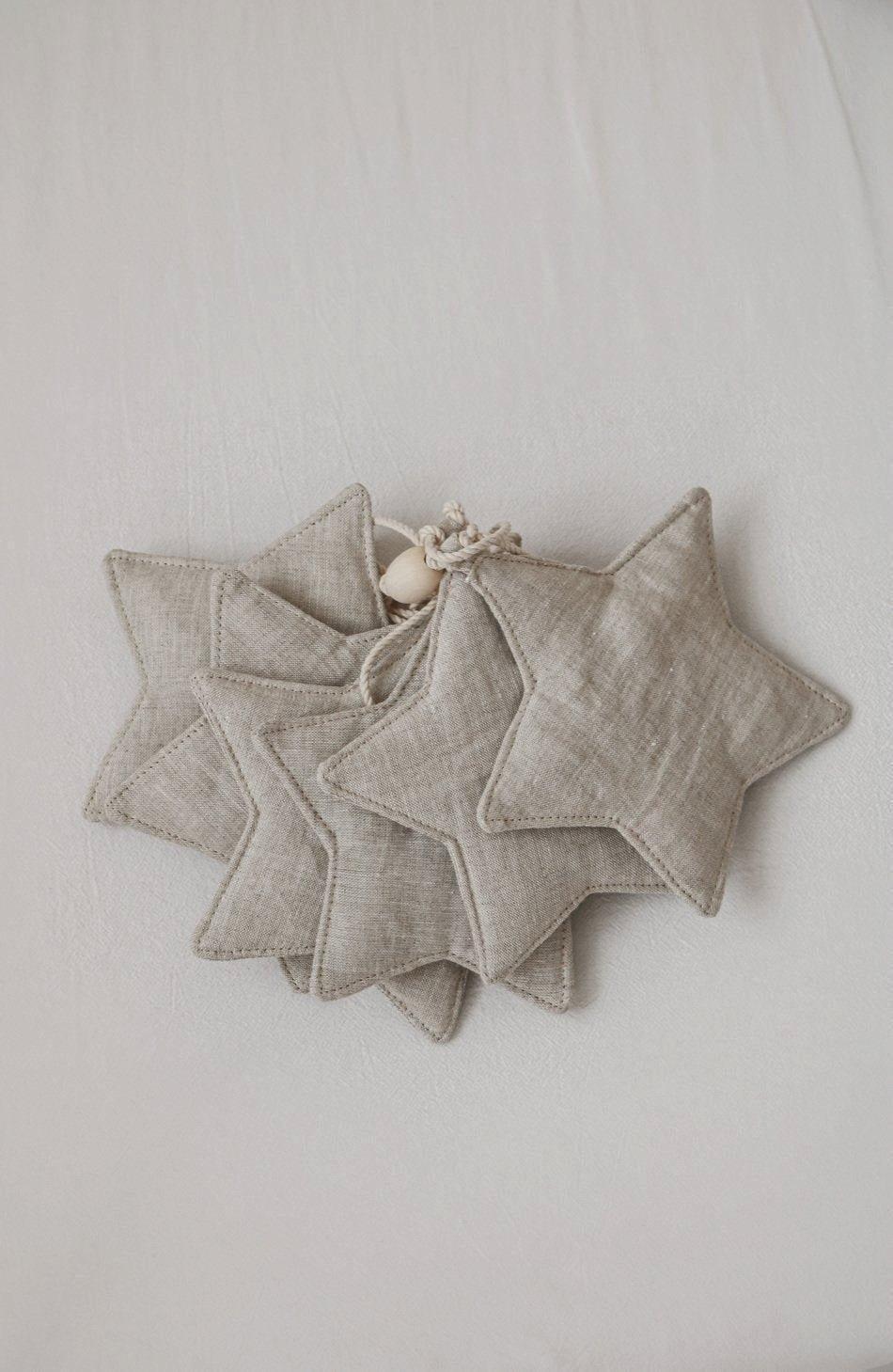 Linen “Sand Star Dust” Garland with Sand Stars image number 1