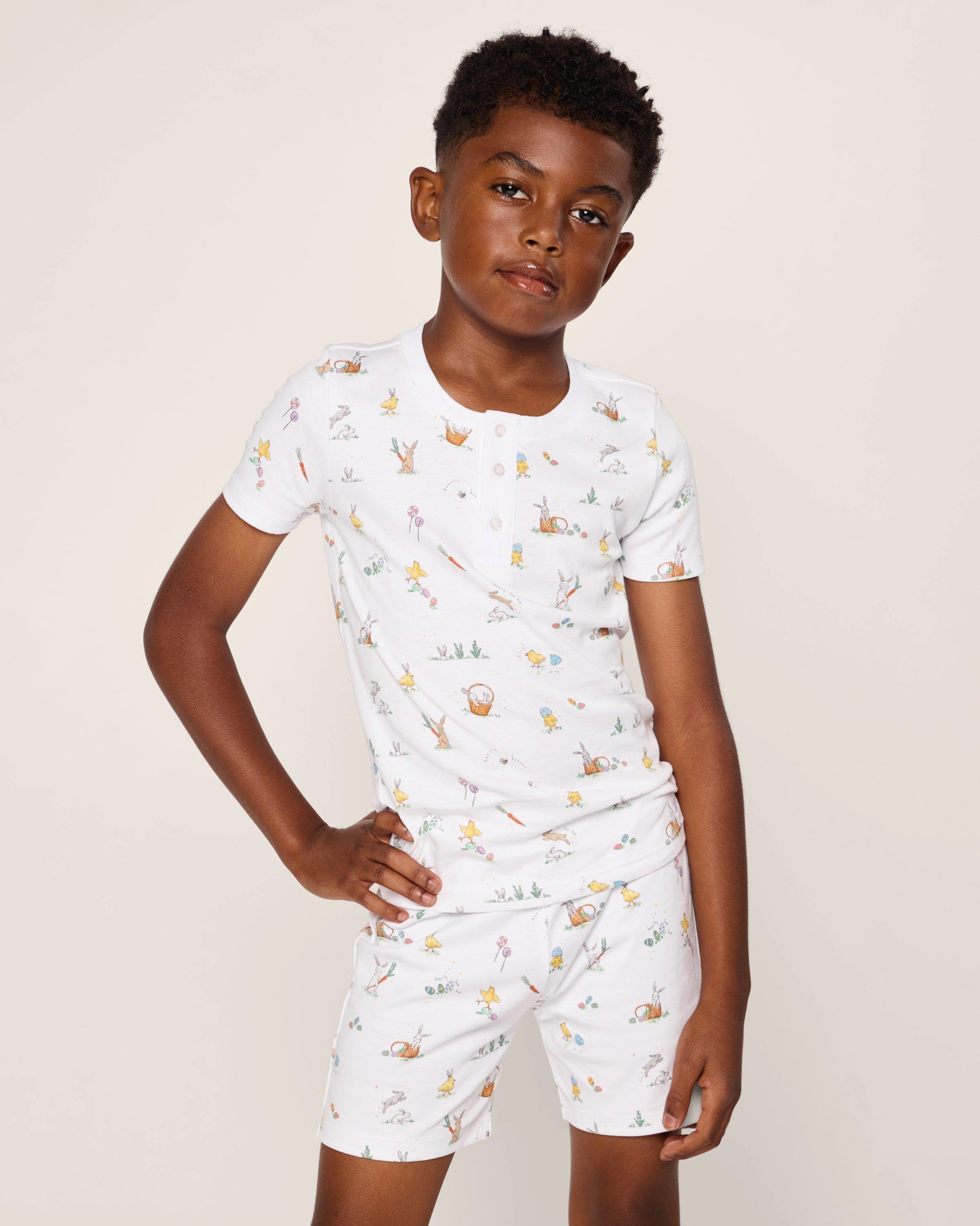 Kids Pima Snug Fit Short Set in Easter Frolic image number 2
