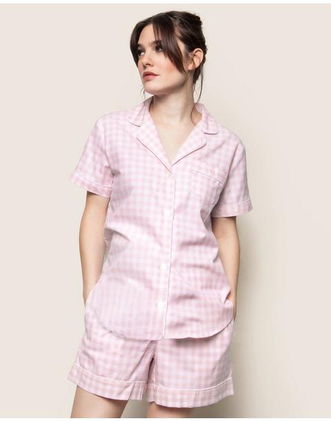 Women's Pink Gingham Short Set