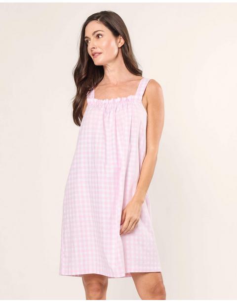 Women's Twill Annabelle Nightgown in Pink Gingham