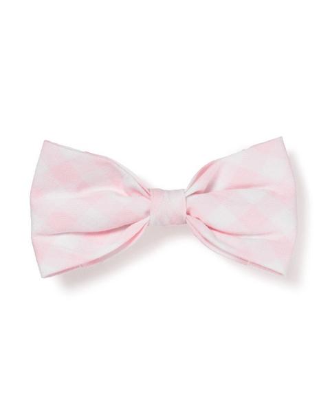 Pink Gingham Dog Bow Tie