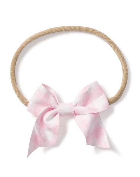 Pink Gingham Baby Hair Bow