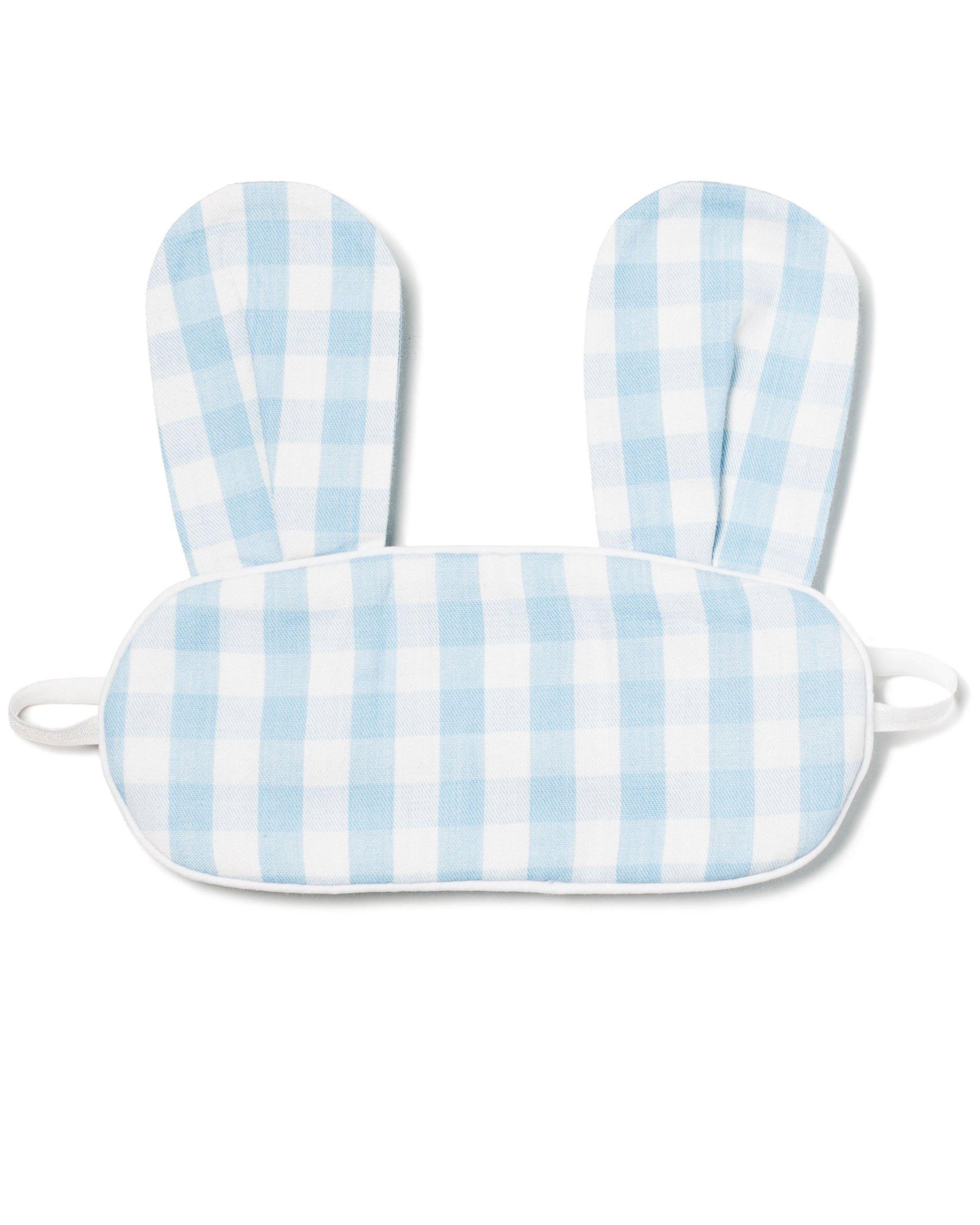 Light Blue Gingham Bunny Eye Mask