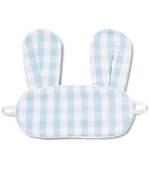 Light Blue Gingham Bunny Eye Mask